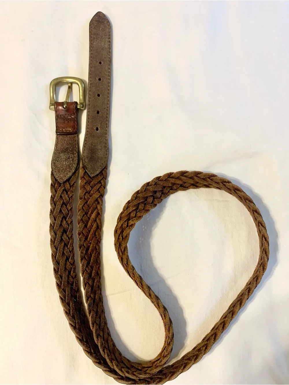 Women’s Brown Braided Leather Belt. 38